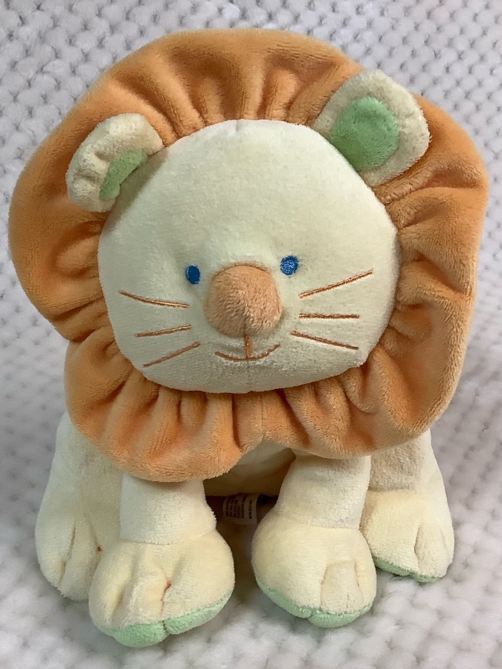 Babies R Us Soft Plush Lion Stuffed Animal Toy Yellow with Orange Mane